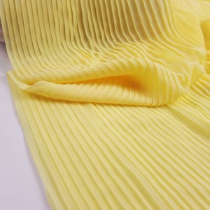 2 yards Yellow Pleated Chiffon Fabric Dress Clothes Cloth Materials Sewing Craft
