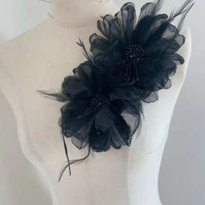 1 Stück Schwarz 3D Blume Patch DIY Kleidung Dekorative Applikation Pullover Mantel Zubehör