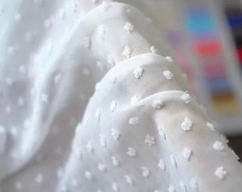 1 yarda Off White Chiffon Lace Fabric Dot Embroidery Wedding Lace Bridal Lace Dress Fabric Veil Lace