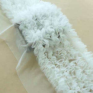 28cm Off White Ruffle Lace Trim Lace Ruffles Lyrical Dance Pleated Trims For Dolls Ruffle Skirt