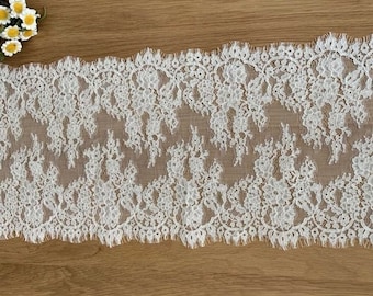 3 Meter/Lot Off White Wimpern Spitze Brautkleid Stoff für Brautschleier Spitze
