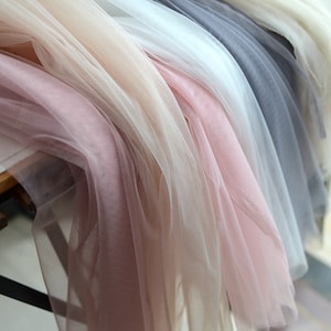 5 yards/Lot Soft Colorful Mesh Fabric Wedding Dress Skirt Wedding Decoration Clothing Mosquito Net Cloth