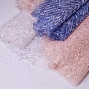 1 yard Shiny Tulle Fabric Light Pink Fine Powder Veil Wedding Background Yarn Tulle Fabric