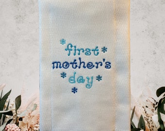 Baby burp cloth, First Mother's Day burp cloth, baby shower gift, embroidered baby gifts, new baby gift ideas, baby girl gifts, baby boy