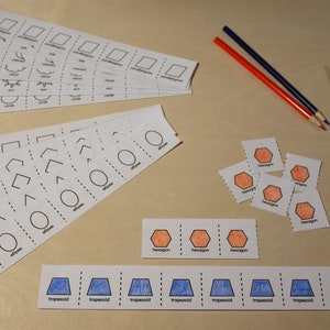 Cutting Strips, Shapes, Black Outline for Cutting Practice