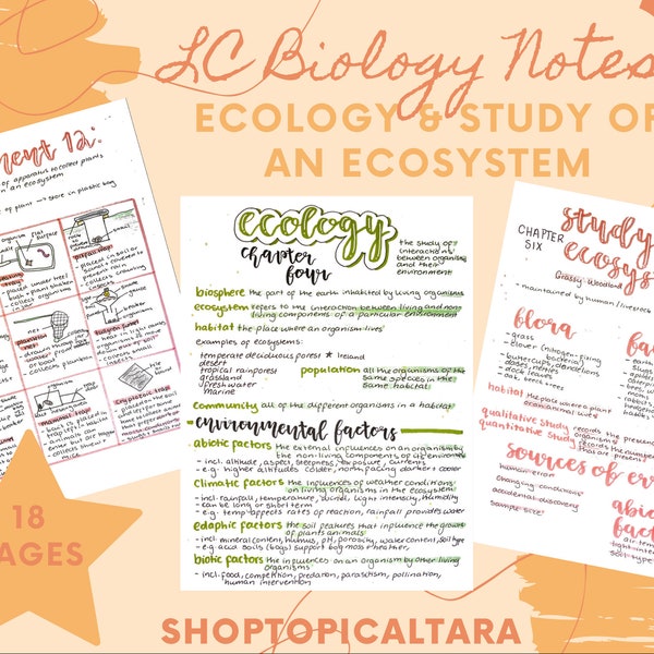 Dejar notas de biología del certificado: ecología y estudio de un ecosistema
