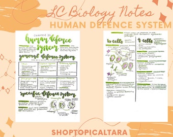 Leaving Cert Biology Notes: Human Defence System