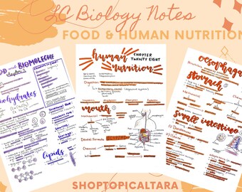 Leaving Cert Biology Notes: Food & Human Nutrition