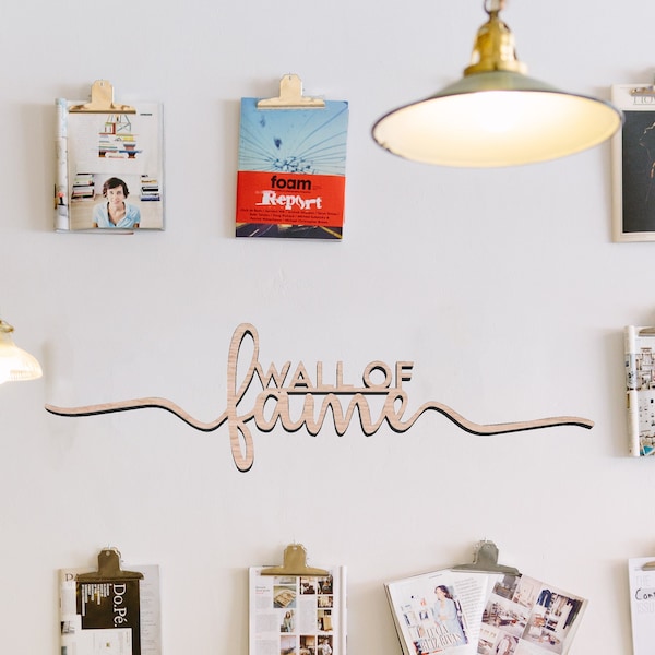 Lettering "Wall of Fame" - wall decoration made of certified wood for hanging,