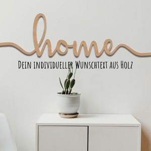 Individueller Schriftzug aus Holz, Wunschname oder Wort, Wand Deko aus zertifiziertem Holz zum Aufhängen