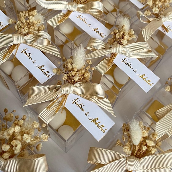 Personalisiertes Hochzeitsgeschenk mit Schokolade - Mandeln