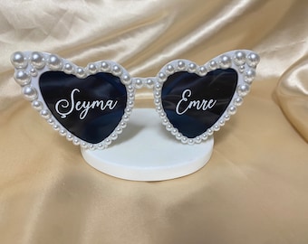 Personalized party glasses, party glasses | put the glasses on and pose trend | wedding | Nişan | Söz | registry office | birthday