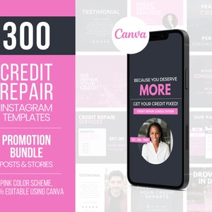 300 Credit Repair Templates, Credit Repair Marketing, Credit Repair Flyer, Credit Repair Instagram Posts for Credit Repair Business