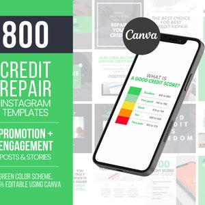 800 Credit Repair Templates, Credit Repair Instagram Posts, Credit Repair Flyer, Credit Repair Marketing for Credit Repair Service