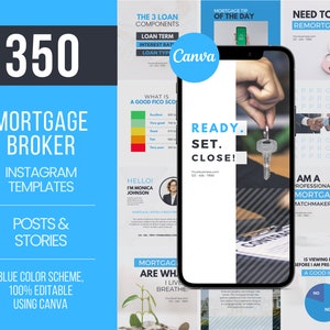 350 Mortgage Broker Templates, Mortgage Marketing, Mortgage Broker Flyer, Loan Officer Templates, Mortgage Loan Officer Social Media Posts