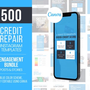 500 Credit Repair Templates, Credit Repair Instagram Posts, Credit Repair Marketing, Credit Repair Content for Credit Repair Service