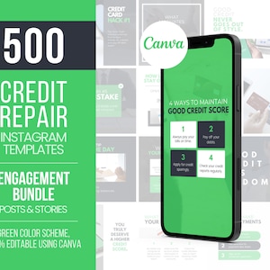 500 Credit Repair Templates, Credit Repair Instagram Posts, Credit Repair Marketing, Credit Repair Content for Credit Repair Service