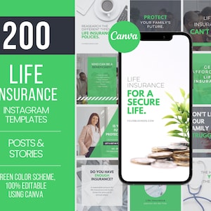 200 Life Insurance Templates, Life Insurance Flyers, Life Insurance Marketing, Life Insurance Social Media Posts for Life Insurance Agents