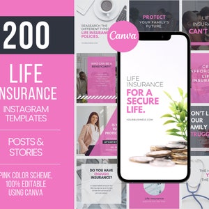 200 Life Insurance Templates, Life Insurance Flyers, Life Insurance Marketing, Life Insurance Social Media Posts for Life Insurance Agents