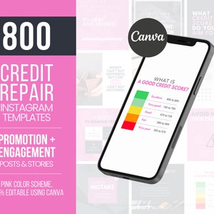 800 Credit Repair Templates, Credit Repair Marketing, Credit Repair Instagram Posts, Credit Repair Flyer for Credit Repair Service