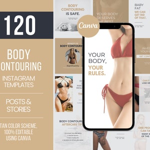 120 Body Contouring Templates, Body Sculpting Flyers, Body Contouring Instagram Post, Body Sculpting Templates, Body Contouring Services