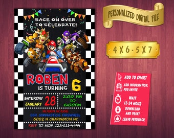Mario Kart Invite Etsy France
