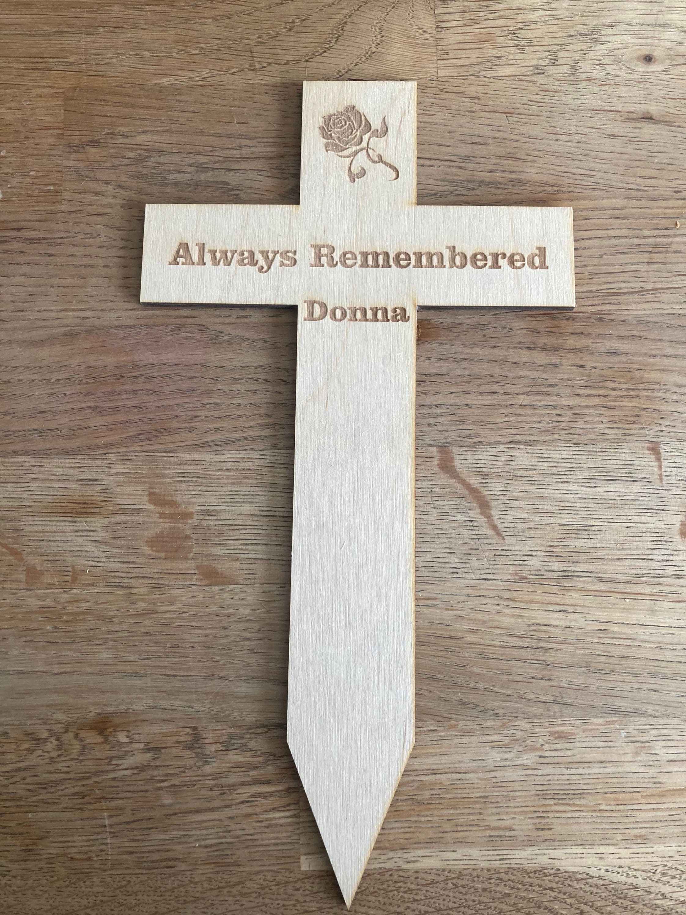 Wooden Personalised Memorial Grave Marker Cross - Etsy Hong Kong