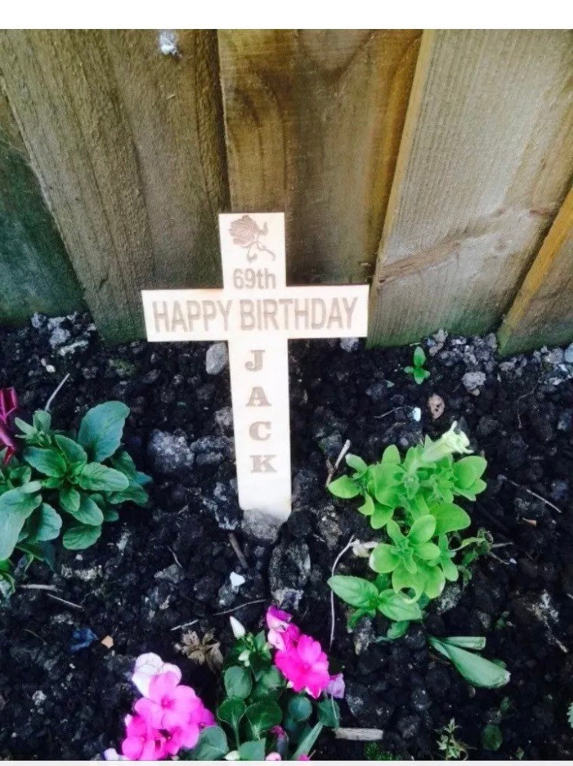 Wooden Personalised Memorial Grave Marker Cross Etsy Hong Kong