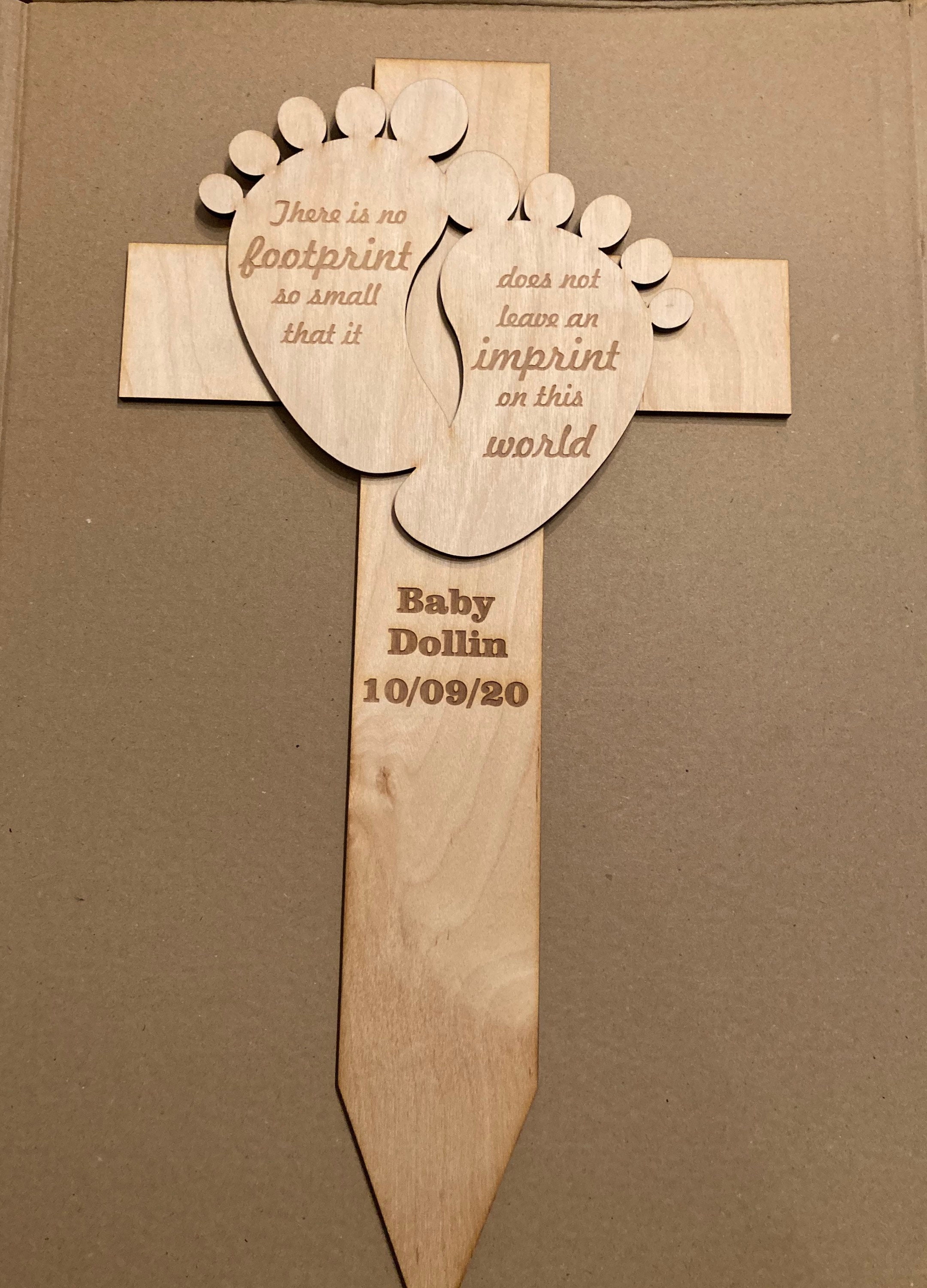 Wooden Baby Personalised Memorial Grave Marker Cross Etsy UK