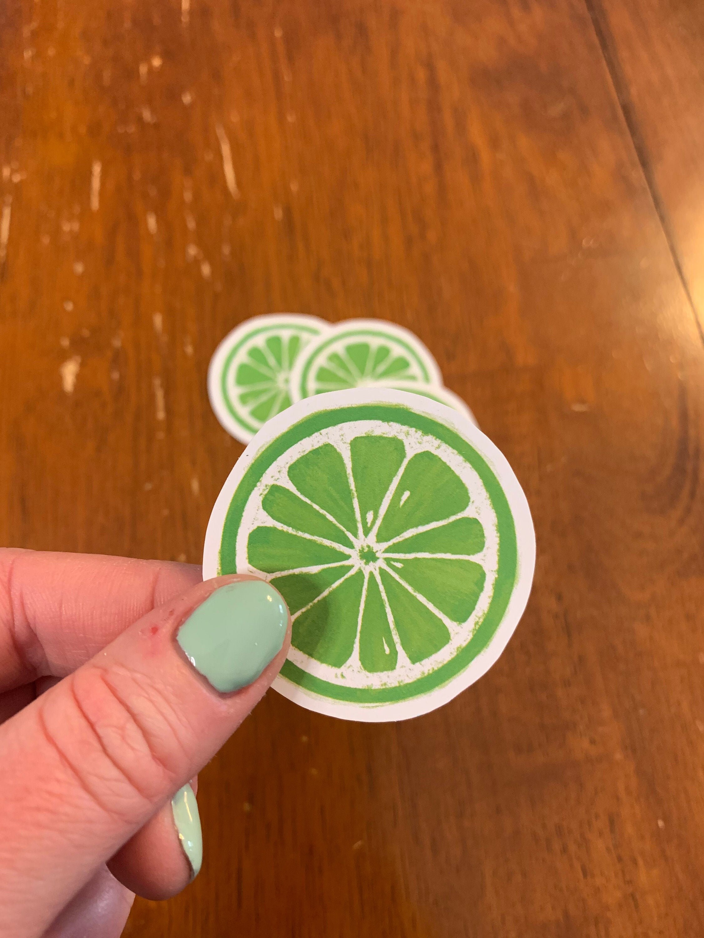 Lime Sticker Citrus Sticker Green Sticker Lime Slice Etsy
