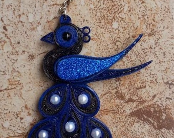 pretty peacock keychain handmade best quality