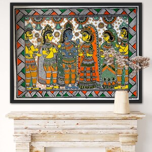 Ram Sita Vivah in Acrylics on A3 canvas board ready to be framed