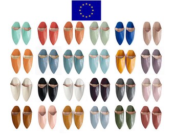 Pantoufles babouche en cuir marocaines faites à la main 24 couleurs, pour femmes, chaussettes, femme, pour enfants, chaussure, marocaine