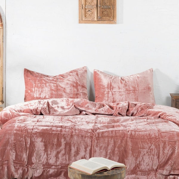 Crushed Velvet Duvet Cover Etsy