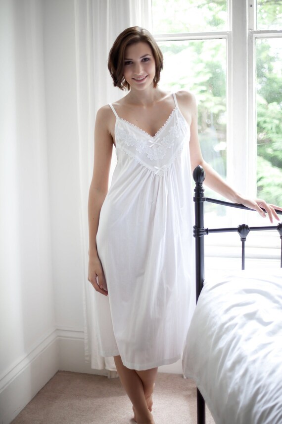 Bohemian Lace Embroidery Organic Cotton Nightgown Night Etsy