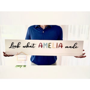 Kids art display | look what I made sign | kids art display for wall | Children Art Display | Name Sign | kids art gallery sign |