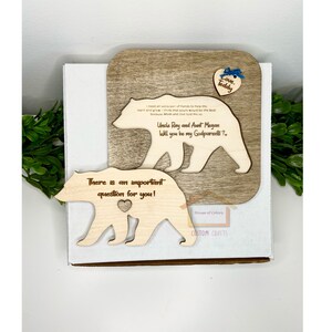 Godparents Godfather Godmother invitation | Godparents proposal | Will you be my godparent | Baptism gift | Baptism proposal bear