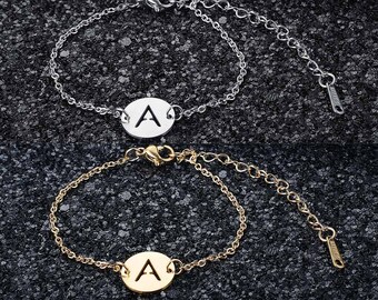 Initial Bracelet Tiny Letter Bracelet initial  A-Z letters  charm Bracelet  Gift