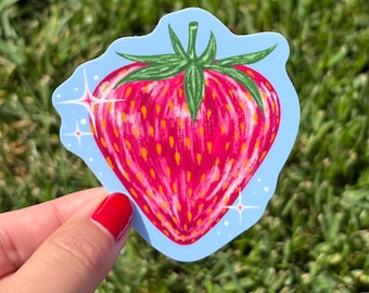 Strawberry Sparkle Vinyl Sticker