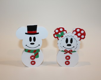 Mickey and Minnie Snowman