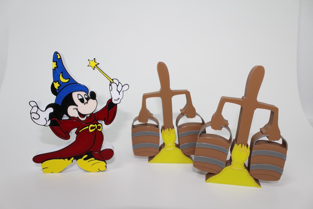 Fantasia Inspired Sorcerer Mickey and Brooms - Etsy