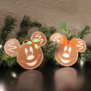 Gingerbread Mickey and Minnie Ornaments