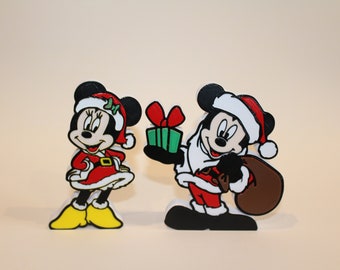 Santa Mickey and Minnie Decor