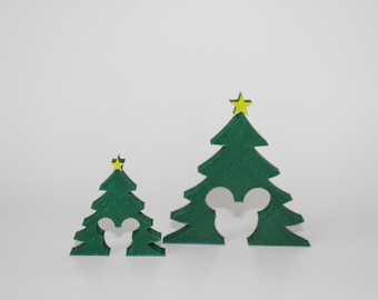 Set of Mini Glitter Mickey CHRISTMAS Trees