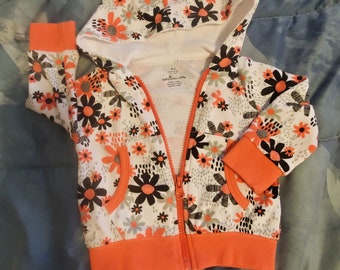 Floral hooded sweater baby girl 6M