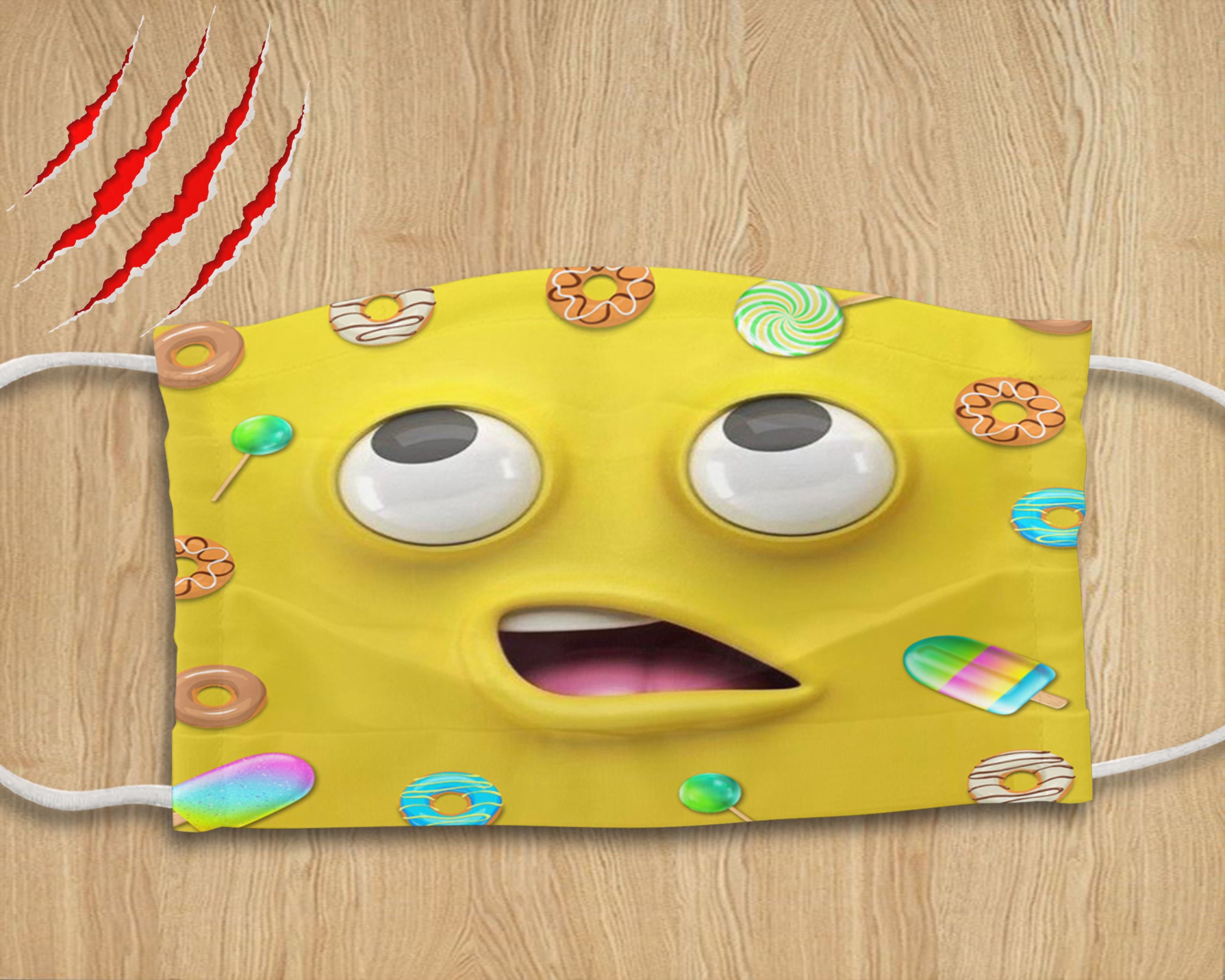 Emoji Face Mask Funny Mask Design Mask Washable and Etsy