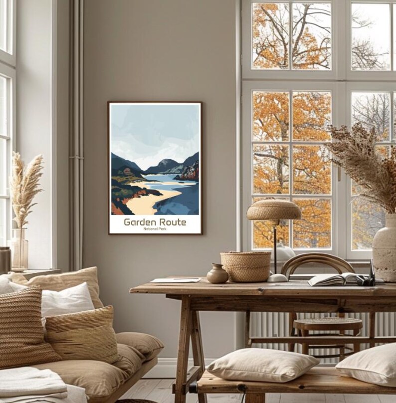 Garden Route National Park Travel Poster South African Coastal Wall Art