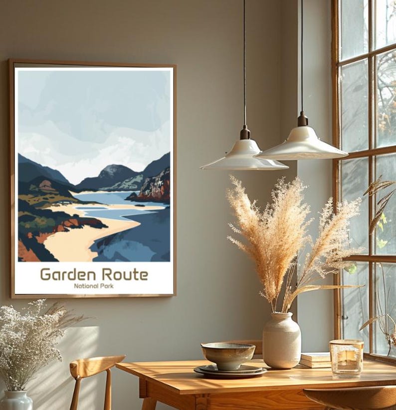 Garden Route National Park Travel Poster South African Coastal Wall Art