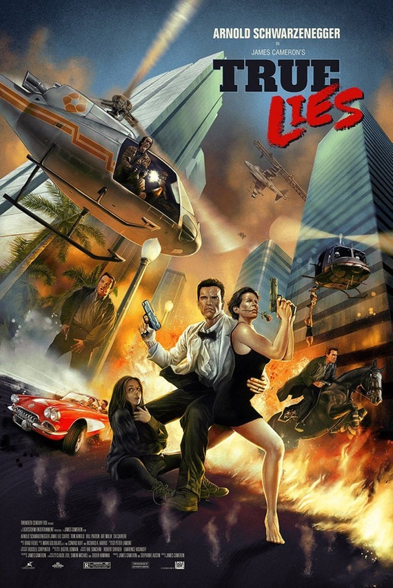 True Lies Movie Poster Print Action Comedy Film Cool Perfect Famous Artwork  Design Like Creative Product Popular Unframed for Young Person 