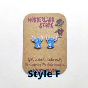 Cartoons Earrings. Size: Approx 10/15mm studs or 20/25mm dangles. F